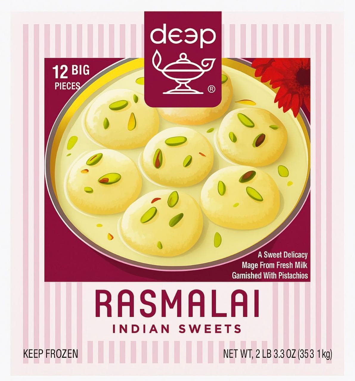Deep Rasmalai 12 Pieces buy online USA